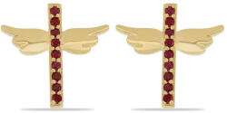  Arannyal Bevont Ezüst Fülbevaló Madagaszkári Rubinnal, Y52911