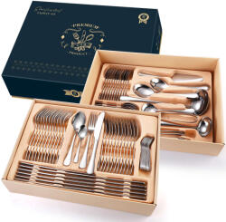  TRENDY' S rozsdamentes acél evőeszköz készlet, 84 részes, króm - pepita - 44 358 Ft