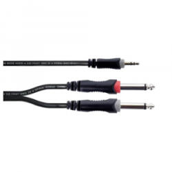 Cordial EY 1 WPP 3.5mm jack - 2x 6.3mm jack phono kábel 1m fekete (14862) (14862) - aqua