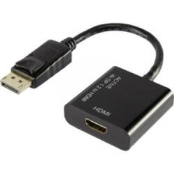 Renkforce DisplayPort - HDMI átalakító adapter, 1x DisplayPort dugó - 1x HDMI aljzat, aranyozott, fekete, Renkforce (RF-4222524)