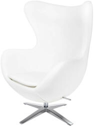 King Home EGG Széles Műbőr Fehér Dizájn Fotel (KH1501100116)