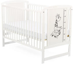 BabyNeeds - Patut din lemn Timmi Girafa 120x60 cm, Din lemn de pin si mdf, Stabil si rezistent, Inaltime saltea reglabila pe 3 n (BOTIMG01AL)
