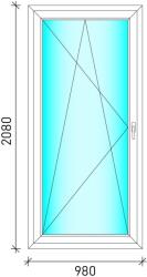  100x210 Bukó-nyíló erkélyajtó