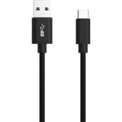ANSMANN Cell phone, Notebook Töltőkábel [1x USB 3.0 dugó, A típus - 1x USB 3.0 dugó, C típus] 2.00 m Fekete Alumínium dugó, TPE köpeny, (1700-0081)