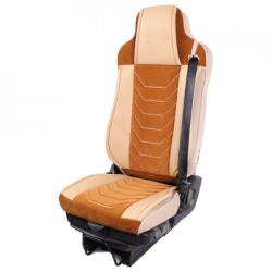  VOLVO FH3 2002-2013 euro 5-ös modellel kompatibilis teherautó üléshuzat-készlet, bársony ecobőr, krémszínű barna színben