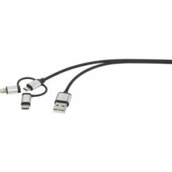 Renkforce iPad/iPhone/iPod töltő- és adatkábel 1x USB 2.0 dugó A - 1x USB 2.0 dugó mikro B, Lightning, USB-C 1 m Renkforce (RF-3335108)