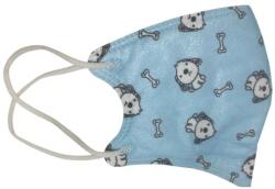 Gyermek FFP2 maszk, kutyus minták, 5 rétegű, egyenként csomagolva, kék