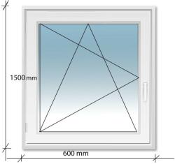 Decco 60x150 Bukó - Nyíló műanyag ablak Decco 71 profil 2 retegű üvegezés