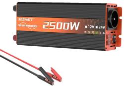  Tiszta szinuszhullám -inverter, 2500 W csúcsteljesítmény, 90% -os konverziós hatékonyság, 12v 2500W 50Hz EU