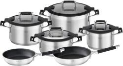 RÖSLE Edénykészlet, Silence Pro, 6 darabos, 18/10 rozsdamentes acél, szilikon peremes fedél, tapadásmentes, alumínium köztes réteg, minden hőforráshoz, mosogatógépben mosható, rozsdamentes ac