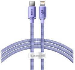 Baseus CRYSTAL SHINE adatkábel (Type-C - lightning, 20W, PD gyorstöltő, 120cm, cipőfűző) LILA