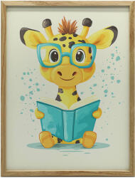  VÁSZONFESTMÉNY VIDÁM ZSIRÁF TÜNDÉRFÖLDBEN 70x100 CM KERET NÉLKÜL