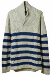 Nautica Férfi Kötött Pulóver - Kék-Fehér Csíkos - XL