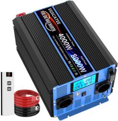  Teljesítmény -inverter, 4000W folyamatos teljesítmény, 8000W csúcs kimenete, 12v 230V 8000W EU