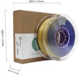 Maertz PLA Silk Tri Color nyomtatószál 1.75mm, 1kg selymesen fényes kék-sárga-rózsaszín (PMMA-1022-003) (PMMA-1022-003)