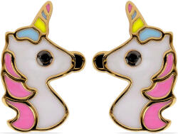  Unikornis Fülbevaló - Aranyozott Ezüst - 23x16 mm