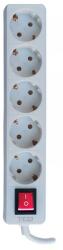 TED Electric Prelungitor cu 5 prize TED TED003850, 5 m, 16 A, intrerupator, alb (TED003850)