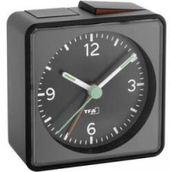 TFA TFA Push analóg kvarc ébresztőóra, 70x70x35 mm, fekete (60.1013.01)