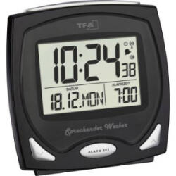 TFA (60.2541. 01) Rádiójel vezérlésű Ébresztőóra Fekete Riasztási idők 1 Fluoreszkáló Számlap (60.2541.01)
