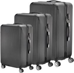  Csomagkészlet, tartós ABS anyag, 360¬∞ forgó kerekek, fekete