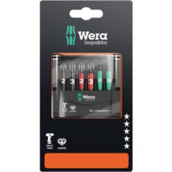 Wera BIT készlet, Torx, kereszthornyú PH, PZ 6 részes készlet Mini-Check IMP DC (05073890001) (05073890001)