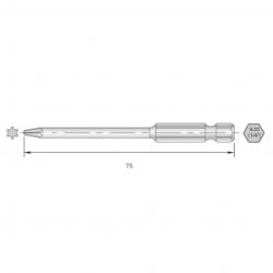BERNSTEIN Torx bit HRC acél Ötvözött E 6.3 6 db (6-TX08-75) (6-TX08-75)