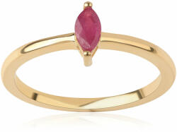  Arannyal Bevont Ezüst Gyűrű Mozambiquei Rubinnal - Elegáns Női Ékszer