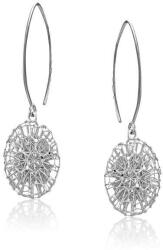  Ezüst Áttört Hókristály Fülbevaló - Ovális, Lógós