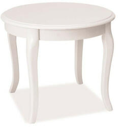 Signal Royal D Kerek Fehér MDF Dohányzóasztal Klasszikus Lábakkal (ROYALDB)