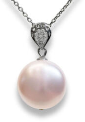  Ezüst Nyaklánc Rózsaszín Gyönggyel - Swarovski Kristályokkal