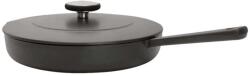  Boretti SOLIDOSKLH26 Öntöttvas serpenyő, fedővel sütéshez/grillezéshez, háromrétegű öntöttvas anyag, ellenálló, minden hőforrással kompatibilis, prémium minőség, egyenletes főzés, fekete
