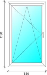  90x180 Bukó-nyíló műanyag ablak