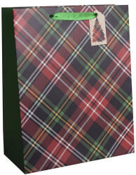  Dísztasak matt 11x14 cm skót kockás