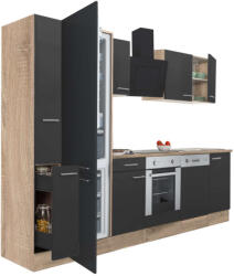 Leziter Yorki Konyhabútor - Sonoma Tölgy/Antracit - 310 cm (L310STAN-SUT-AF)