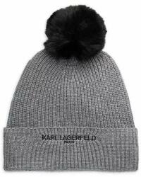  Karl Lagerfeld női téli pompom sapka - szürke