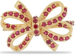  Rubin Masni Gyűrű - Aranyozott Ezüst - 0.89 Karát