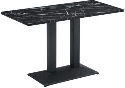 TEMPO KONDELA Bisztró asztal, fekete márvány/fekete, 120x60 cm, RINALDO TYP 2 - pepita