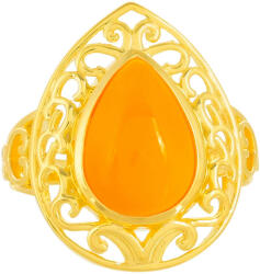  Karneol Aranyozott Ezüst Gyűrű - 4.75 Karát