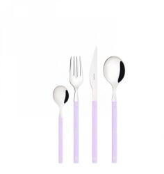 Casa Bugatti 24 részes evőeszközkészlet Casa Bugatti, Allegra, 6 személyes, modern, lendületes dizájn, prémium anyagok, rozsdamentes acél és ABS, mosogatógépben mosható, luxus díszdoboz, lila