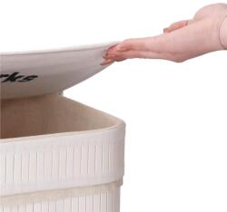 Springos bambusz Szennyeskosár, 2 részes, 100L - Fehér, Ekrü (HA0160)