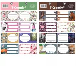 T-Creativ T-Creativ: Füzetcímke lányoknak, 16 db-os - többféle (N13119TAG2)