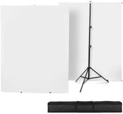  Fotózási háttér, összecsukható kialakítás, Chromakey zöld képernyő, 150 cm szélességű fehér
