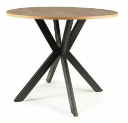 SIGNAL MEBLE Talia II Kerek Tölgy Étkezőasztal Fekete Pókláb Vázzal (TALIAIIDCFI90)