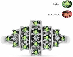  Ezüst Gyűrű Természetes Alexandrittal és Fehér Topázzal, Y61882/57