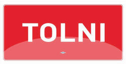 Tolóajtó Információs Matrica - Tolni - Piros - 10x20 cm (KM03/03)