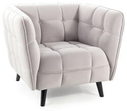 SIGNAL MEBLE Castello Velvet Luxus Fotel Világosszürke Bársony Wenge (CASTELLO1V03)