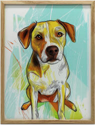  FALI PLAKÁT FA KERETBEN ÖRÖM KUTYA 70x100 CM