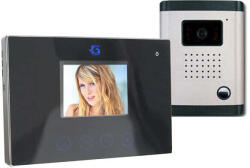 Glo Videokaputelefon kétlakásos 4, 2" -s LCD 1db beltéri Monitor Érintőgomb Vezérlés + Digi Óra