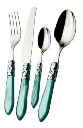 Casa Bugatti Aladdin Evőeszközkészlet - 24 db, Krómozott, Turkiz