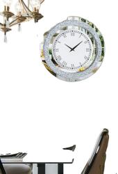  Csillogó kerek falóra zúzott gyémántokkal, könnyen olvasható római számokkal, csendes kvarcmozgás, 60 cm, Ezüst